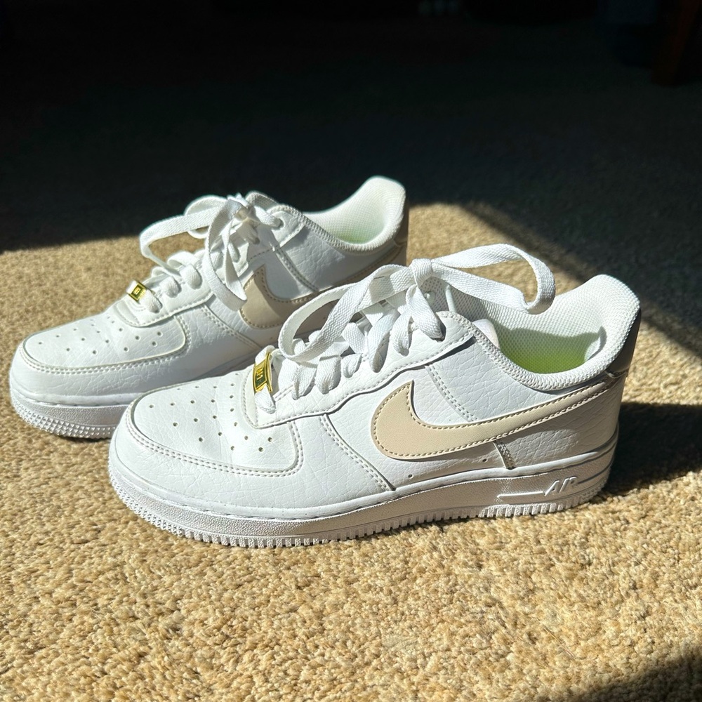 Nike AF1 size 7 white with tan